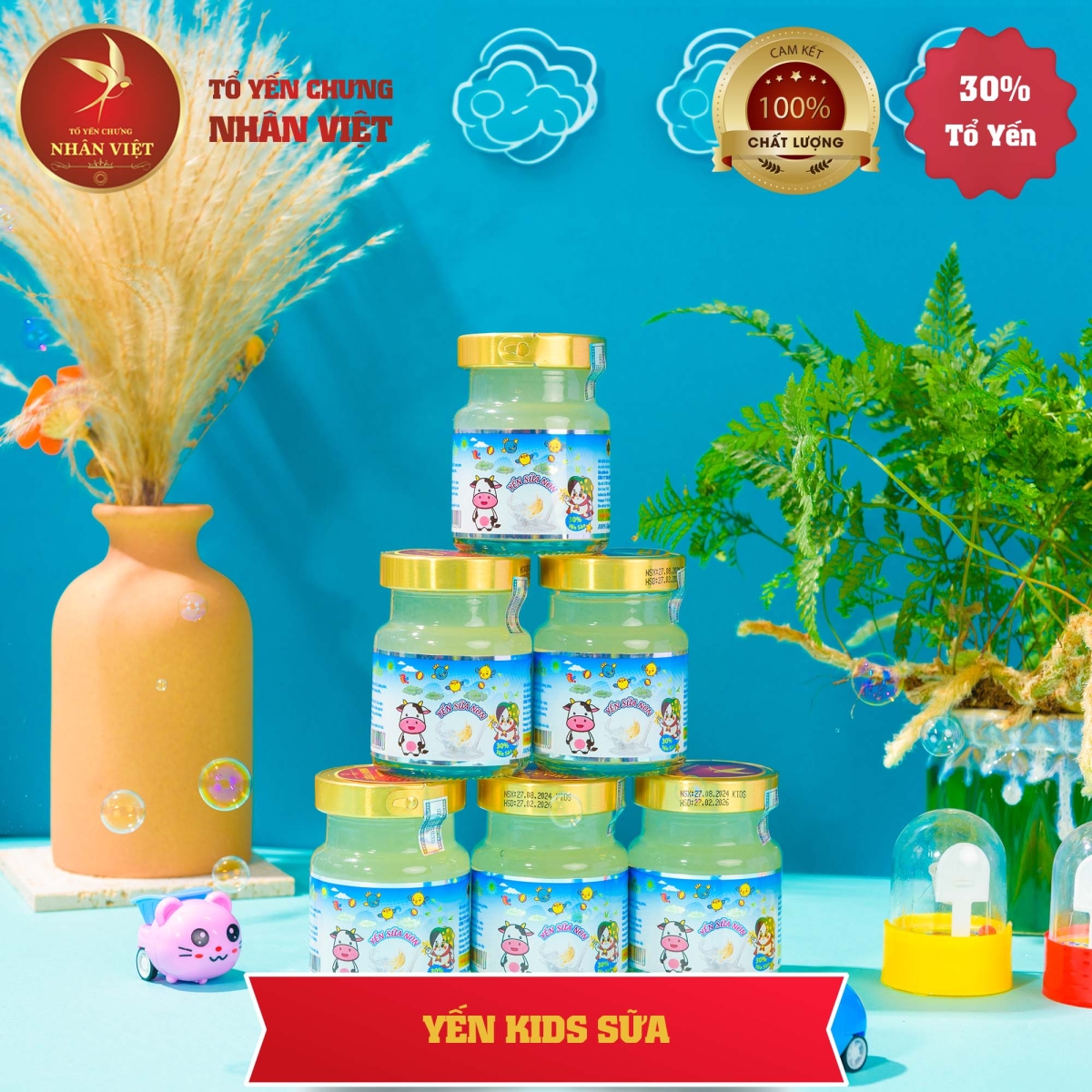 Yến Sào Chưng Sữa Non Cho Bé Nhân Việt Kids 30% Yến