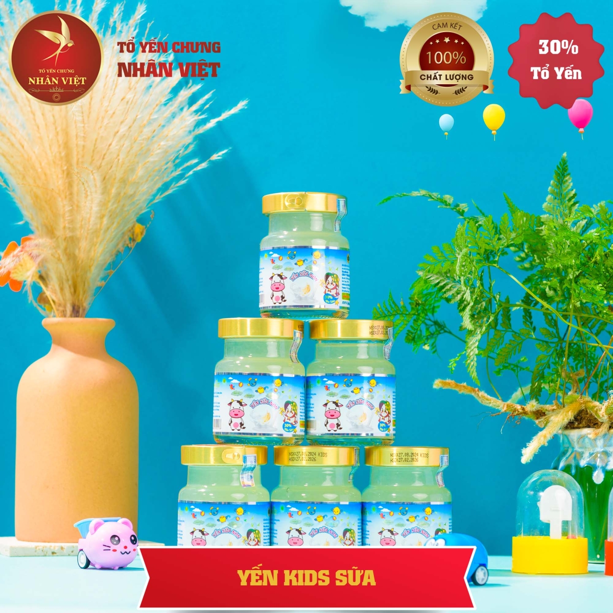 Yến Sào Chưng Sữa Non Cho Bé Nhân Việt Kids 30% Yến